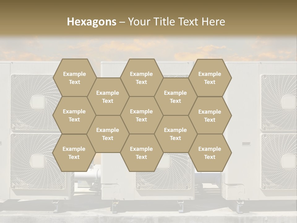 A Group Of Air Conditioners Sitting In Front Of A Cloudy Sky PowerPoint Template