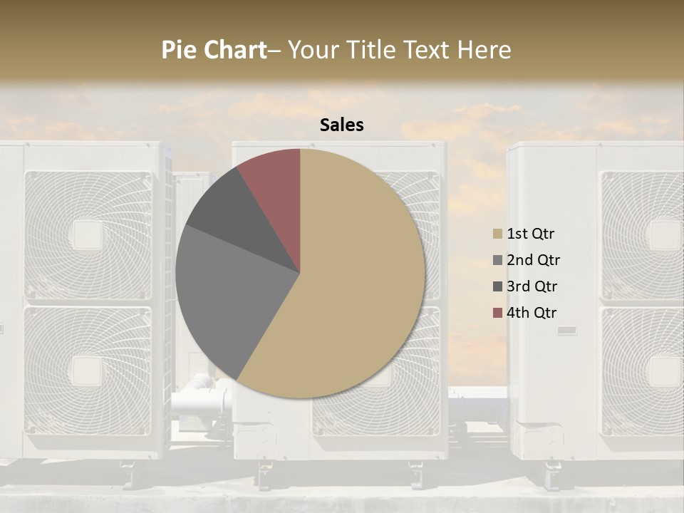 A Group Of Air Conditioners Sitting In Front Of A Cloudy Sky PowerPoint Template