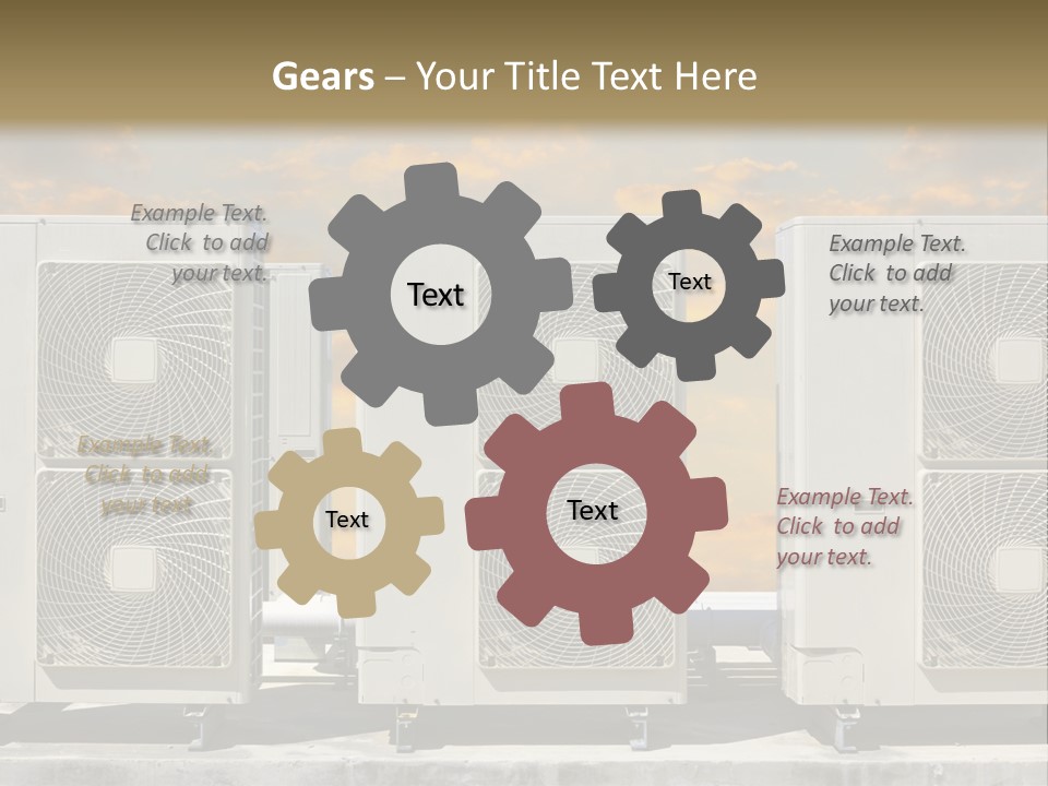 A Group Of Air Conditioners Sitting In Front Of A Cloudy Sky PowerPoint Template