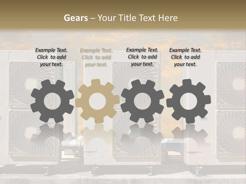 A Group Of Air Conditioners Sitting In Front Of A Cloudy Sky PowerPoint Template