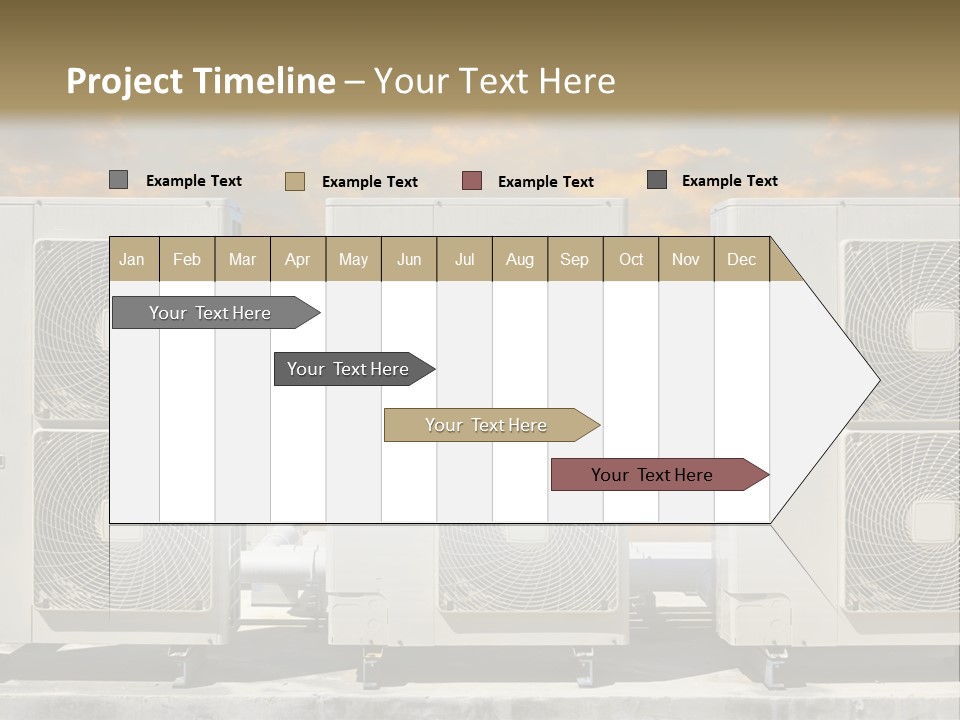 A Group Of Air Conditioners Sitting In Front Of A Cloudy Sky PowerPoint Template