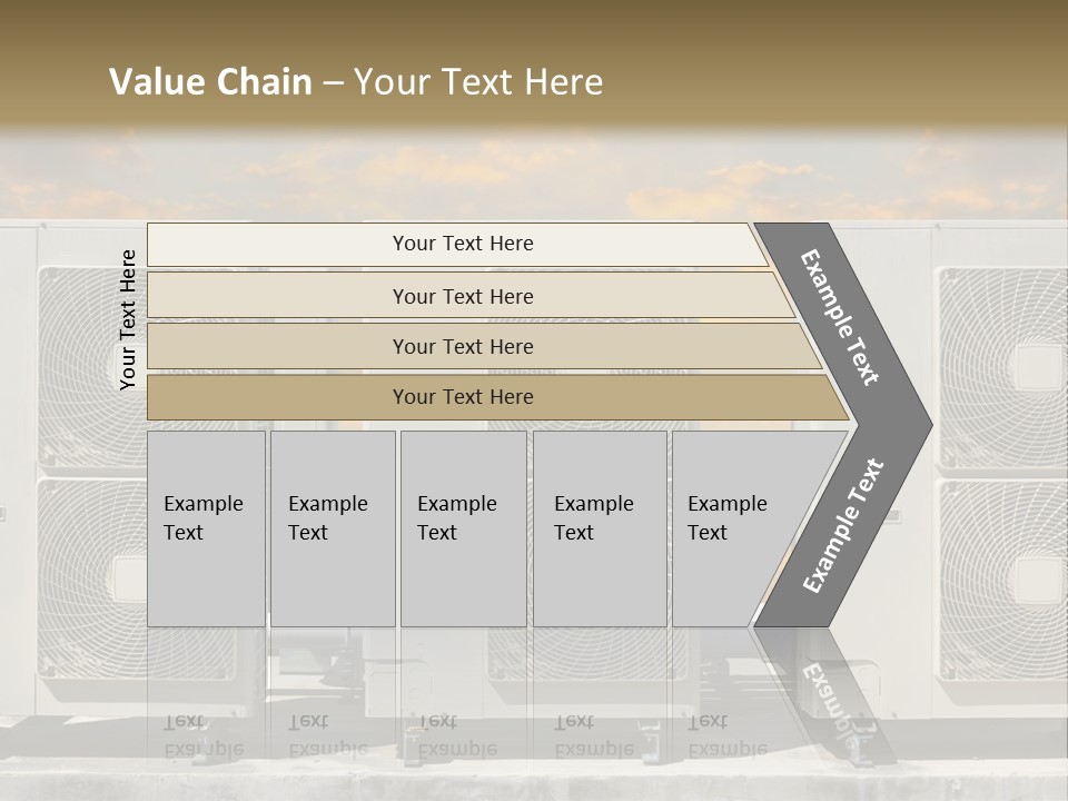 A Group Of Air Conditioners Sitting In Front Of A Cloudy Sky PowerPoint Template