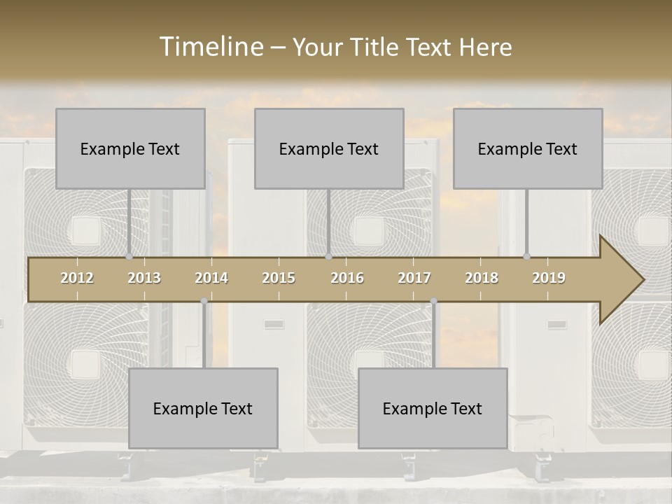 A Group Of Air Conditioners Sitting In Front Of A Cloudy Sky PowerPoint Template