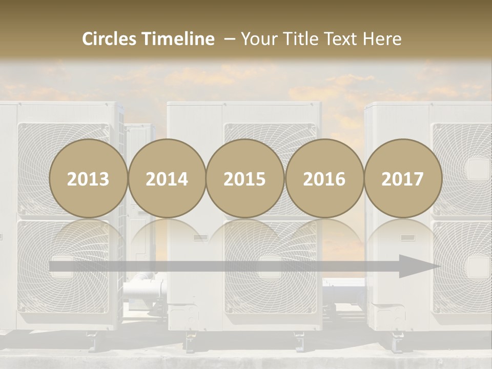 A Group Of Air Conditioners Sitting In Front Of A Cloudy Sky PowerPoint Template