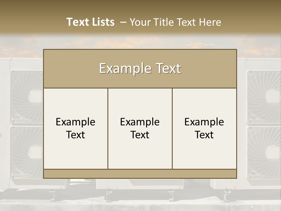 A Group Of Air Conditioners Sitting In Front Of A Cloudy Sky PowerPoint Template