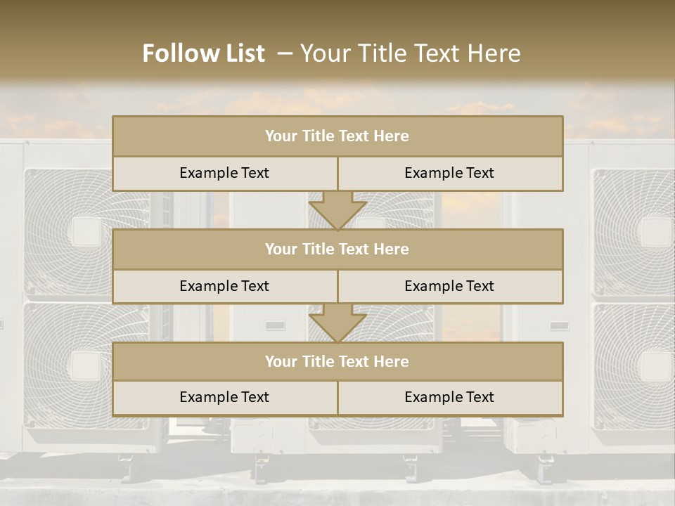 A Group Of Air Conditioners Sitting In Front Of A Cloudy Sky PowerPoint Template