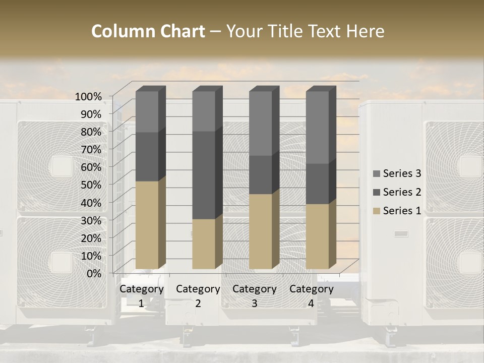 A Group Of Air Conditioners Sitting In Front Of A Cloudy Sky PowerPoint Template