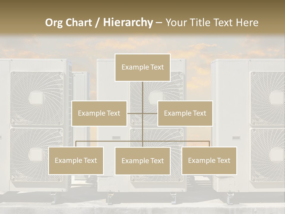 A Group Of Air Conditioners Sitting In Front Of A Cloudy Sky PowerPoint Template