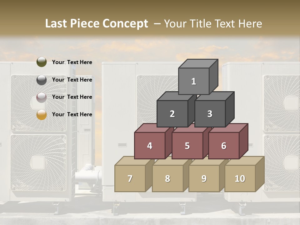 A Group Of Air Conditioners Sitting In Front Of A Cloudy Sky PowerPoint Template