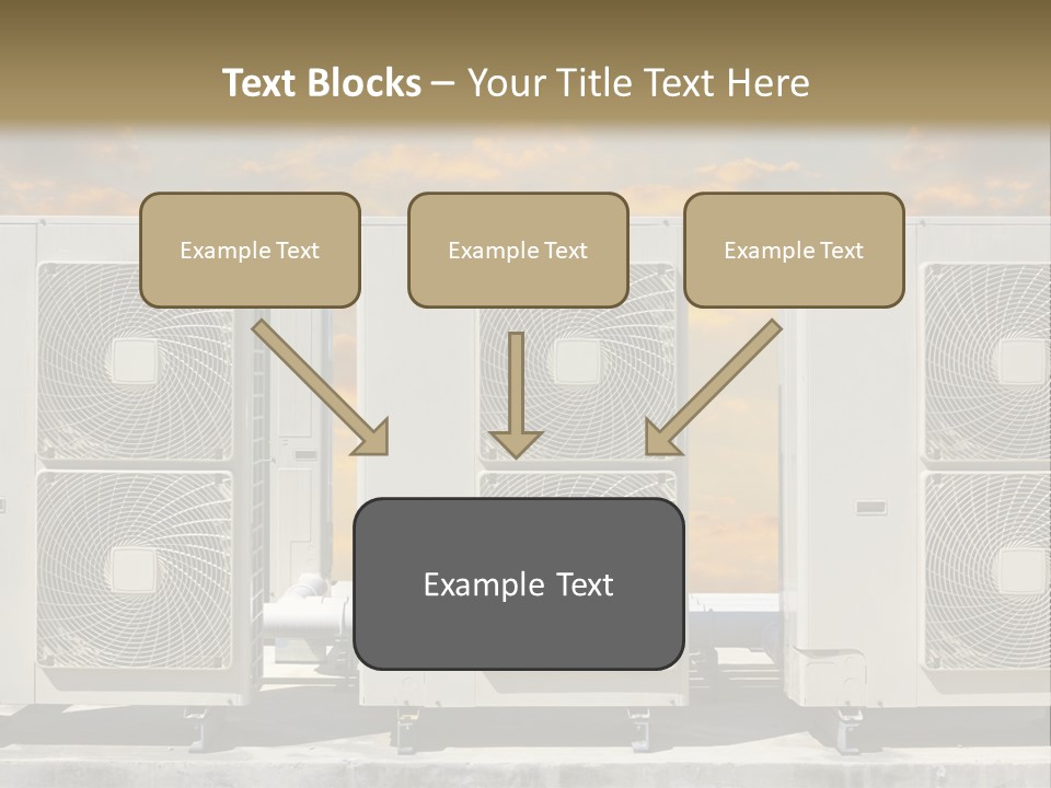 A Group Of Air Conditioners Sitting In Front Of A Cloudy Sky PowerPoint Template