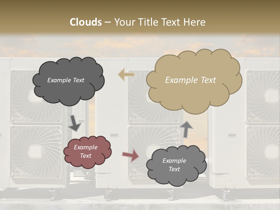 A Group Of Air Conditioners Sitting In Front Of A Cloudy Sky PowerPoint Template