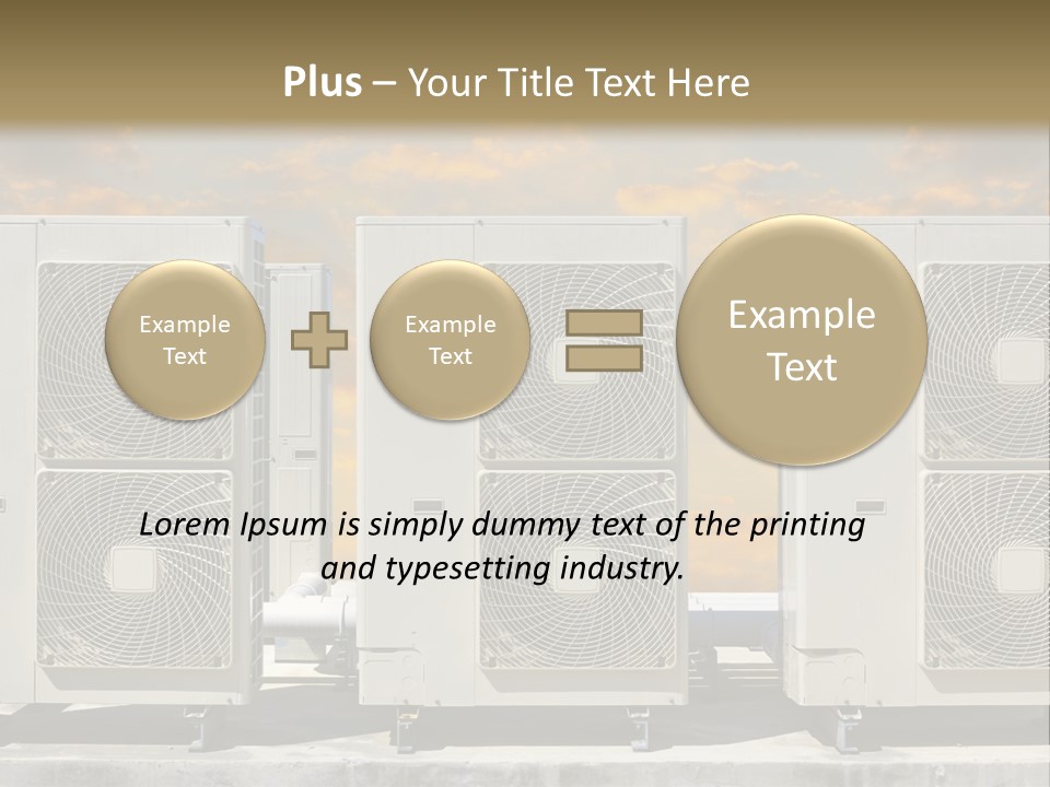 A Group Of Air Conditioners Sitting In Front Of A Cloudy Sky PowerPoint Template