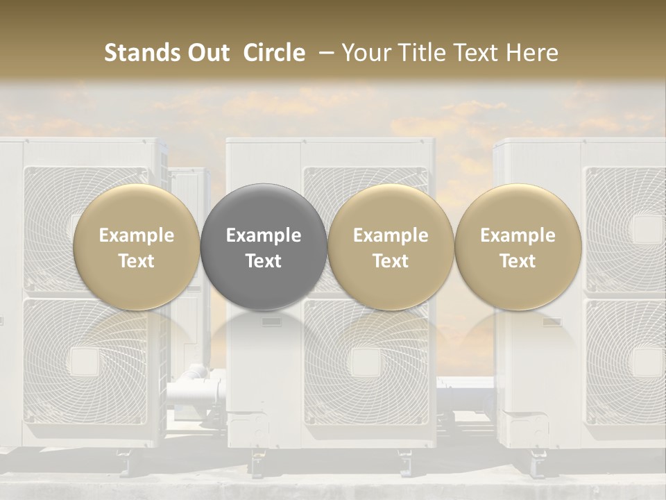 A Group Of Air Conditioners Sitting In Front Of A Cloudy Sky PowerPoint Template