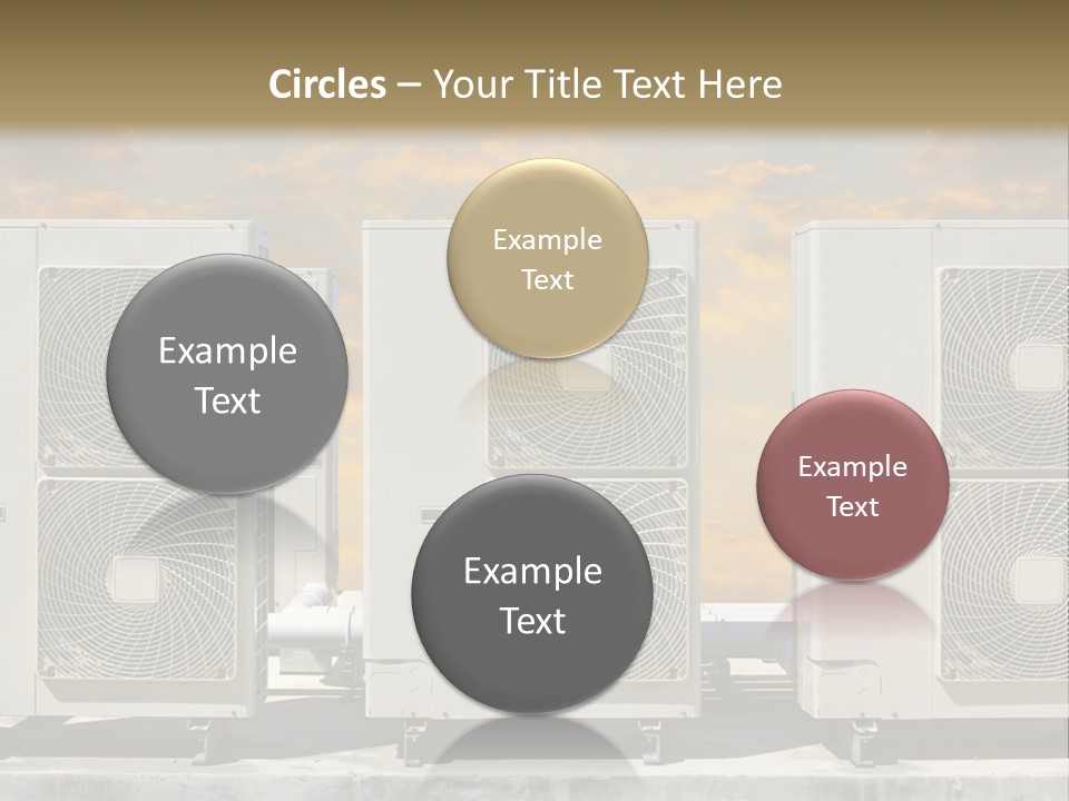 A Group Of Air Conditioners Sitting In Front Of A Cloudy Sky PowerPoint Template