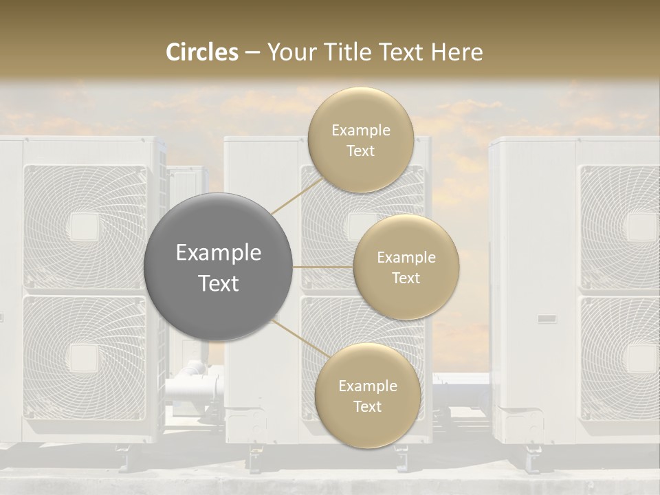 A Group Of Air Conditioners Sitting In Front Of A Cloudy Sky PowerPoint Template