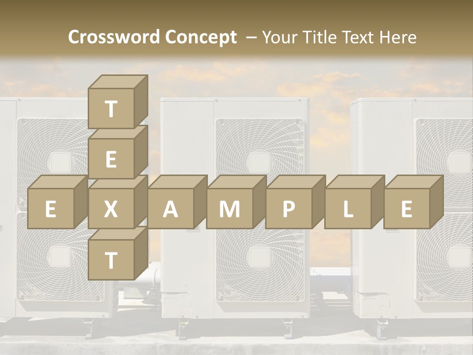 A Group Of Air Conditioners Sitting In Front Of A Cloudy Sky PowerPoint Template