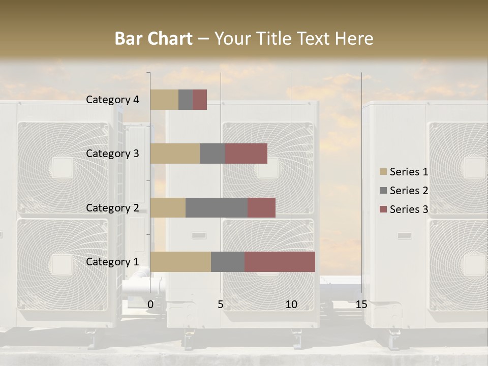 A Group Of Air Conditioners Sitting In Front Of A Cloudy Sky PowerPoint Template