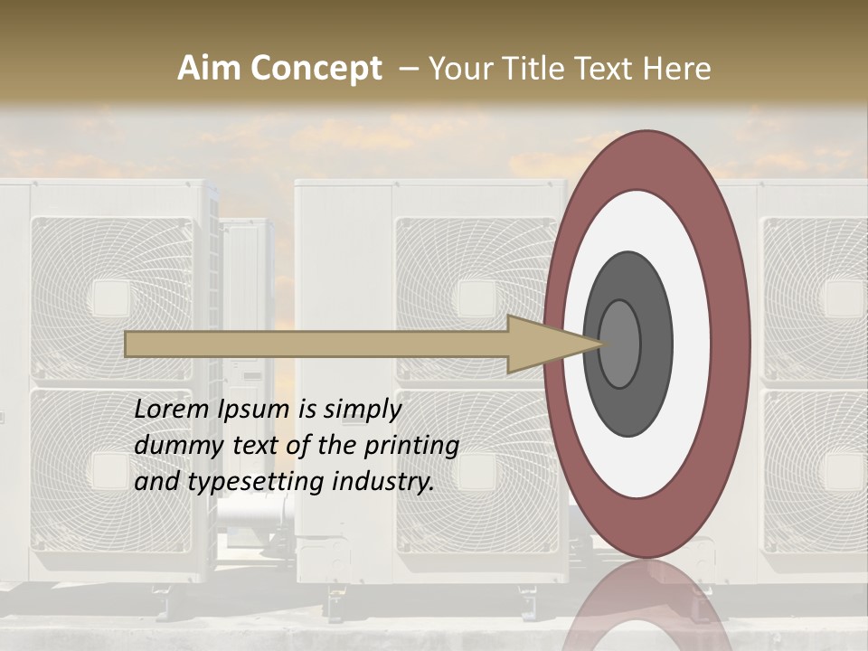 A Group Of Air Conditioners Sitting In Front Of A Cloudy Sky PowerPoint Template