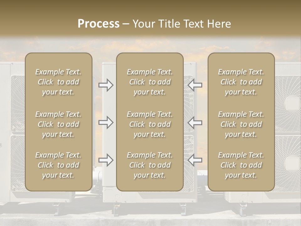 A Group Of Air Conditioners Sitting In Front Of A Cloudy Sky PowerPoint Template