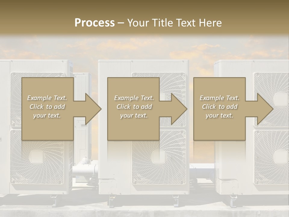 A Group Of Air Conditioners Sitting In Front Of A Cloudy Sky PowerPoint Template