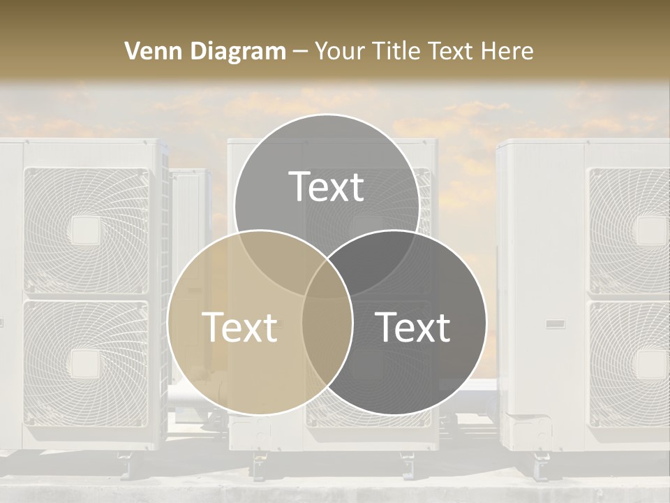 A Group Of Air Conditioners Sitting In Front Of A Cloudy Sky PowerPoint Template