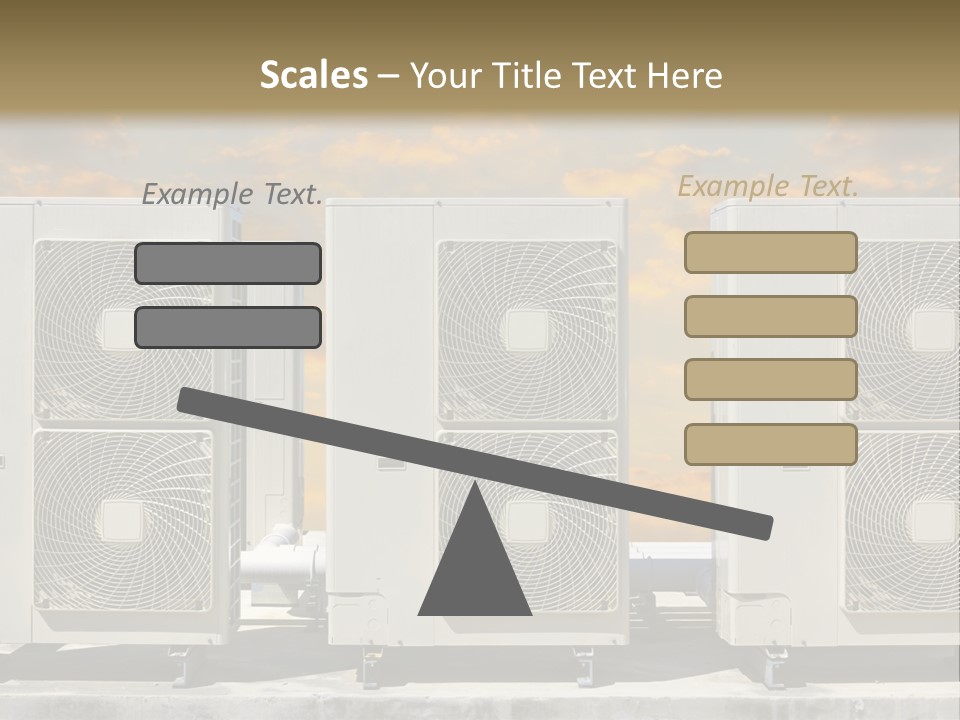 A Group Of Air Conditioners Sitting In Front Of A Cloudy Sky PowerPoint Template