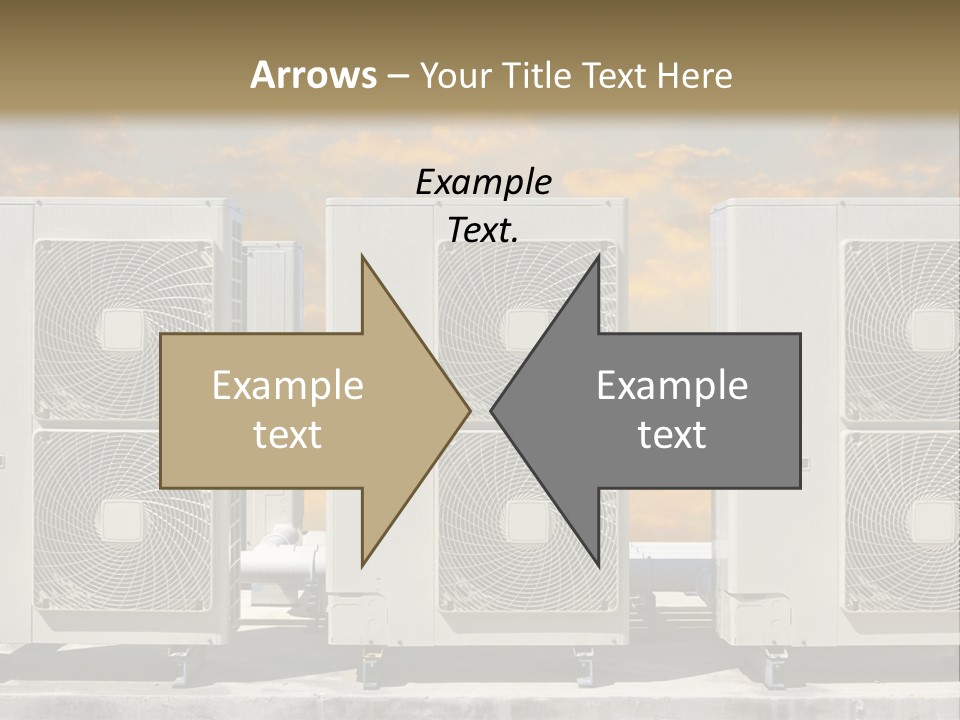 A Group Of Air Conditioners Sitting In Front Of A Cloudy Sky PowerPoint Template
