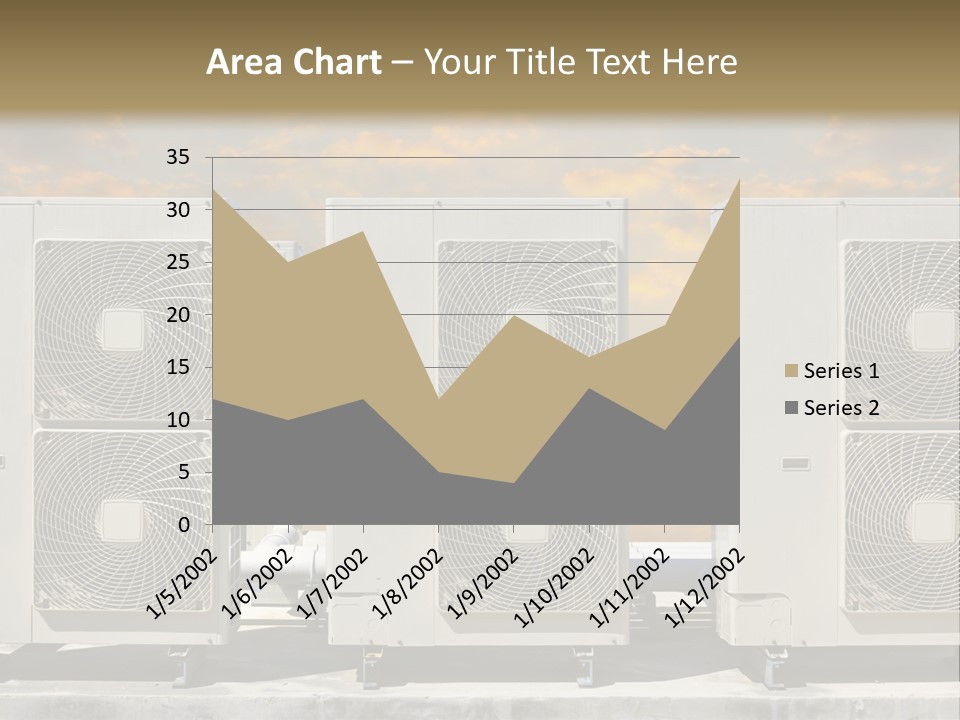 A Group Of Air Conditioners Sitting In Front Of A Cloudy Sky PowerPoint Template