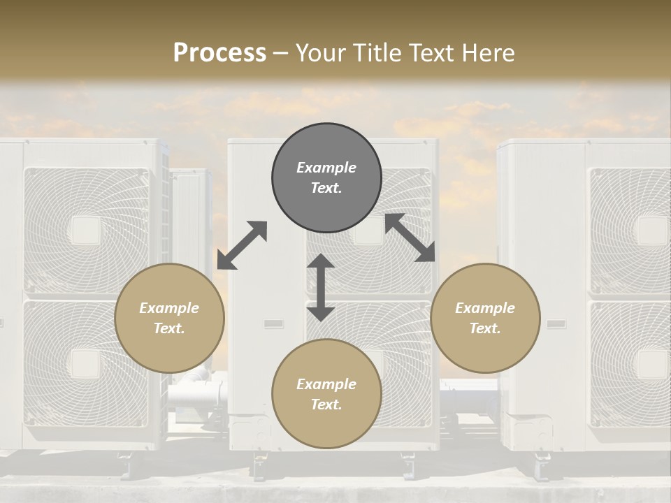 A Group Of Air Conditioners Sitting In Front Of A Cloudy Sky PowerPoint Template
