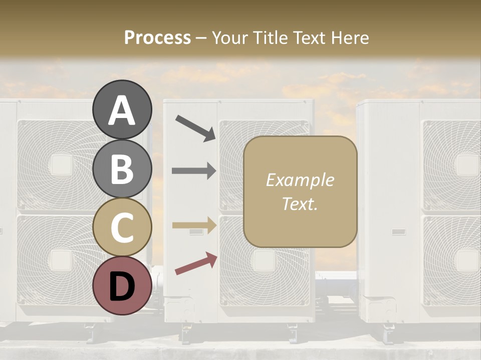 A Group Of Air Conditioners Sitting In Front Of A Cloudy Sky PowerPoint Template