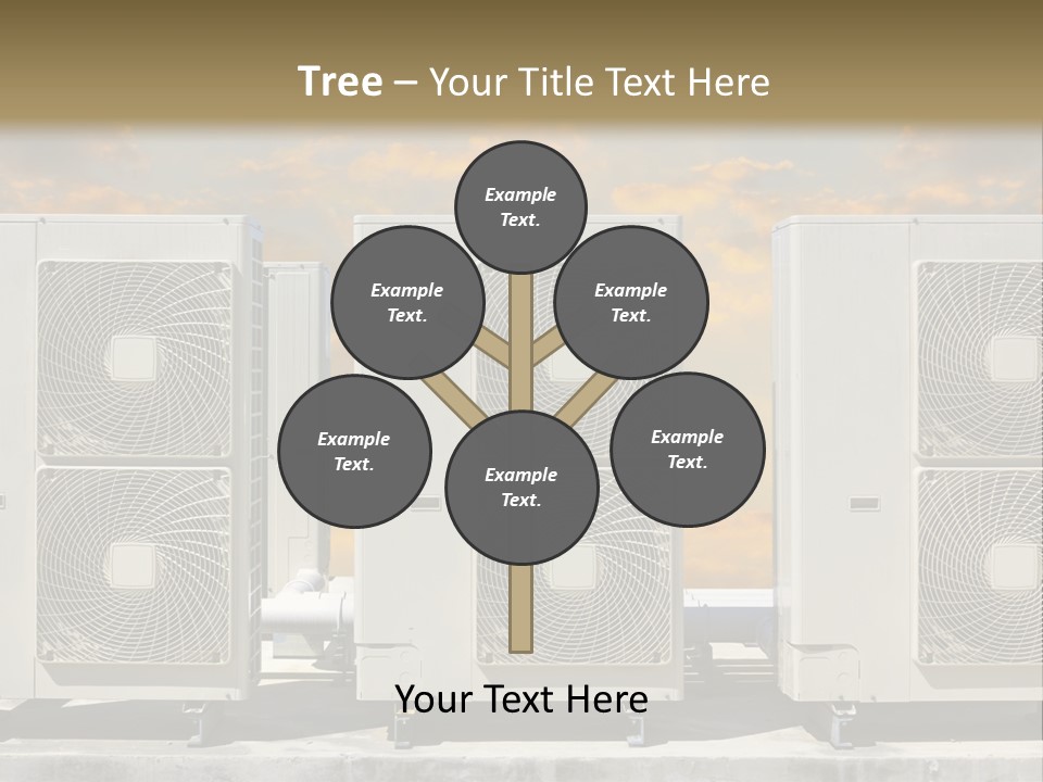 A Group Of Air Conditioners Sitting In Front Of A Cloudy Sky PowerPoint Template