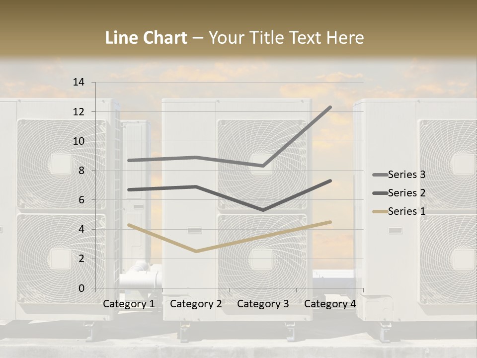 A Group Of Air Conditioners Sitting In Front Of A Cloudy Sky PowerPoint Template