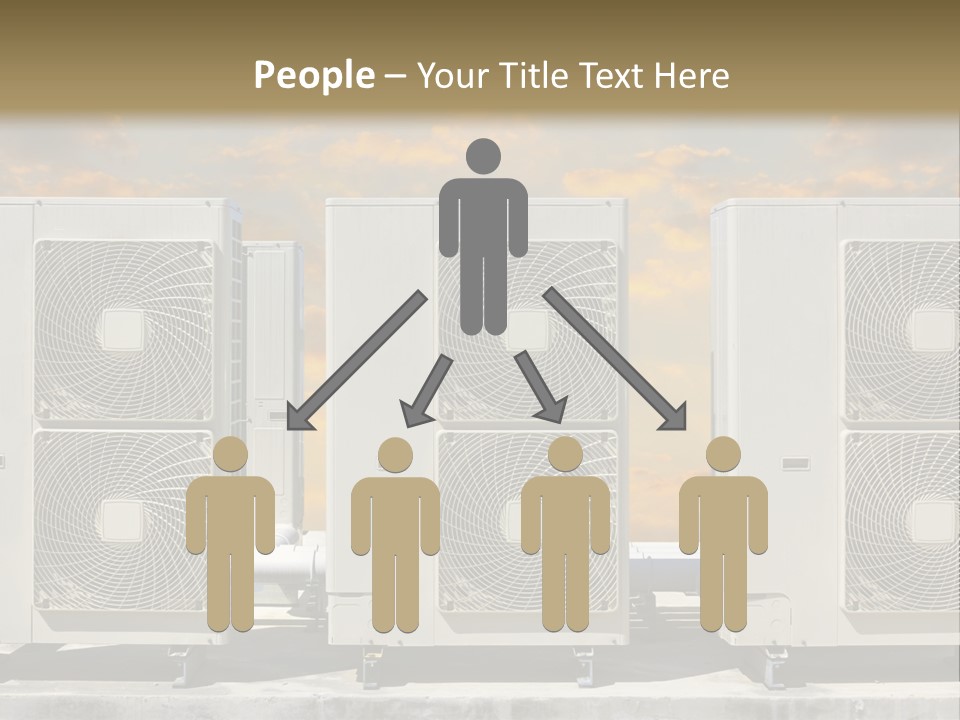 A Group Of Air Conditioners Sitting In Front Of A Cloudy Sky PowerPoint Template