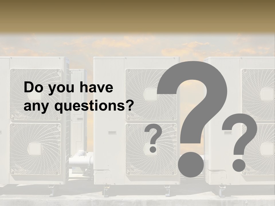 A Group Of Air Conditioners Sitting In Front Of A Cloudy Sky PowerPoint Template