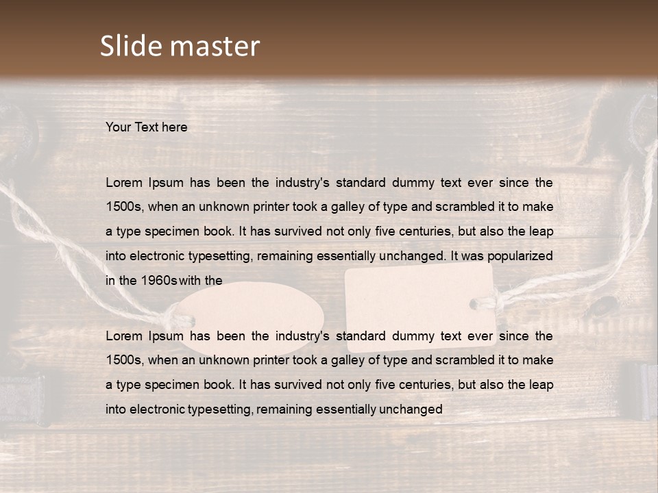 A Wooden Wall With Two Keys And A Tag On It PowerPoint Template