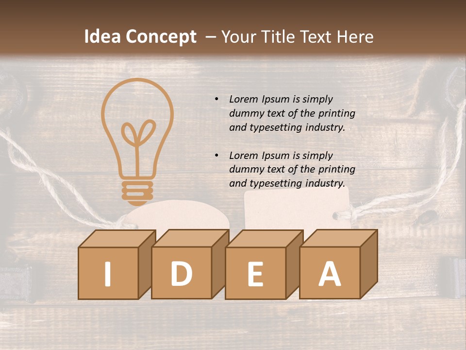 A Wooden Wall With Two Keys And A Tag On It PowerPoint Template