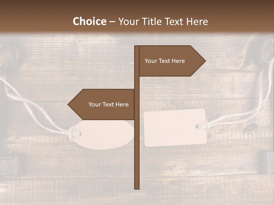 A Wooden Wall With Two Keys And A Tag On It PowerPoint Template