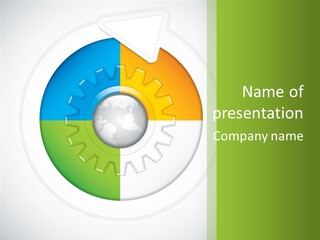 A Powerpoint Presentation With Gears And Arrows PowerPoint Template