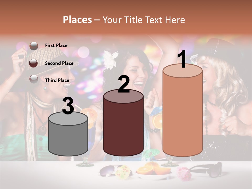 A Group Of Women Having Drinks At A Party PowerPoint Template