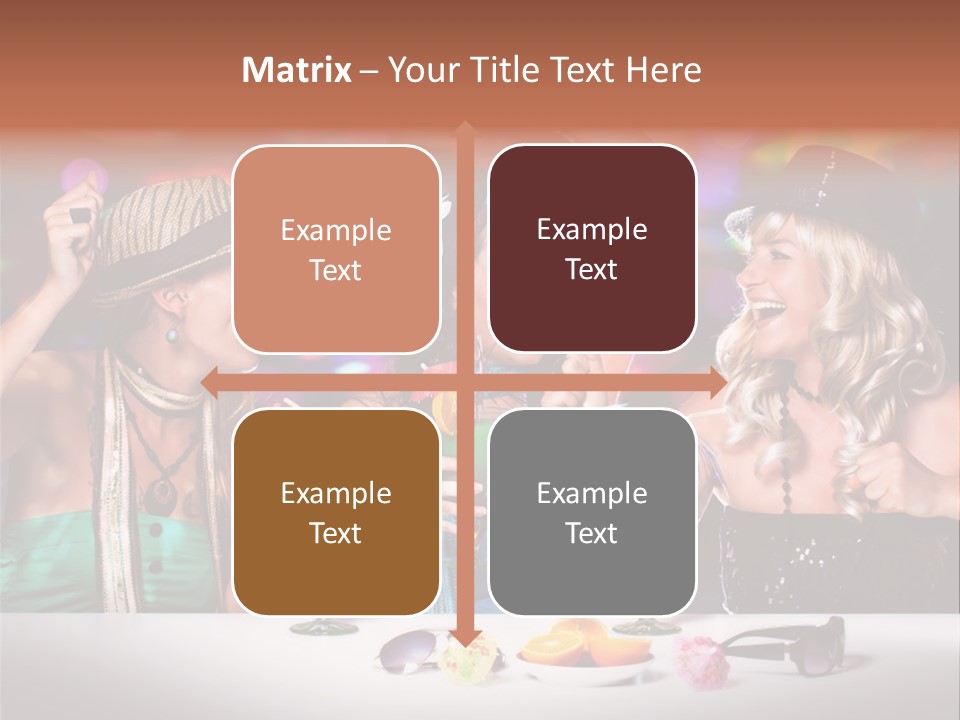 A Group Of Women Having Drinks At A Party PowerPoint Template