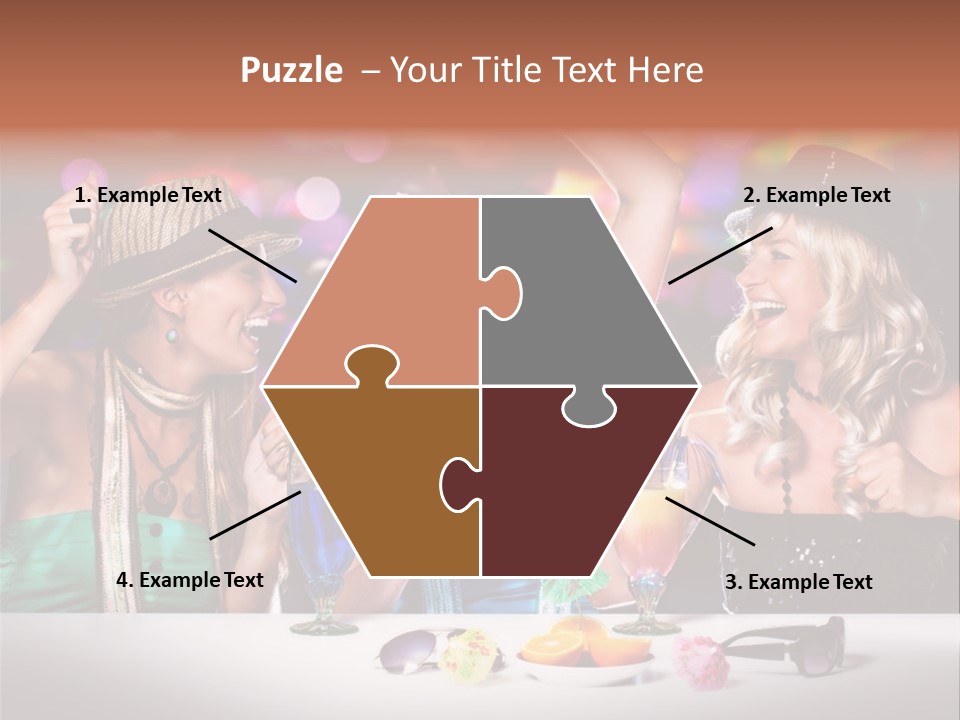 A Group Of Women Having Drinks At A Party PowerPoint Template