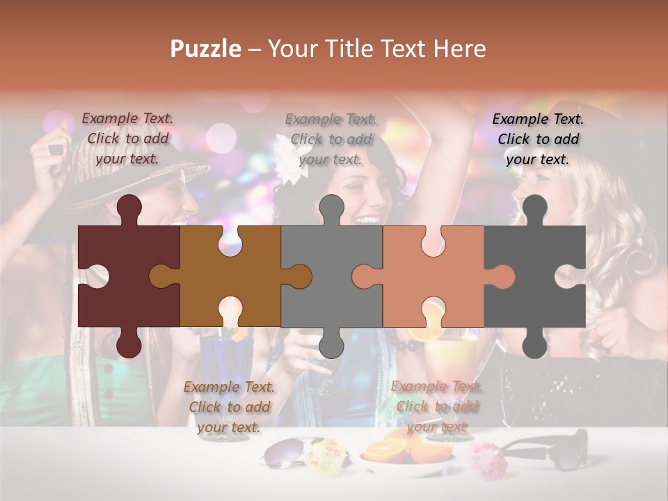 A Group Of Women Having Drinks At A Party PowerPoint Template