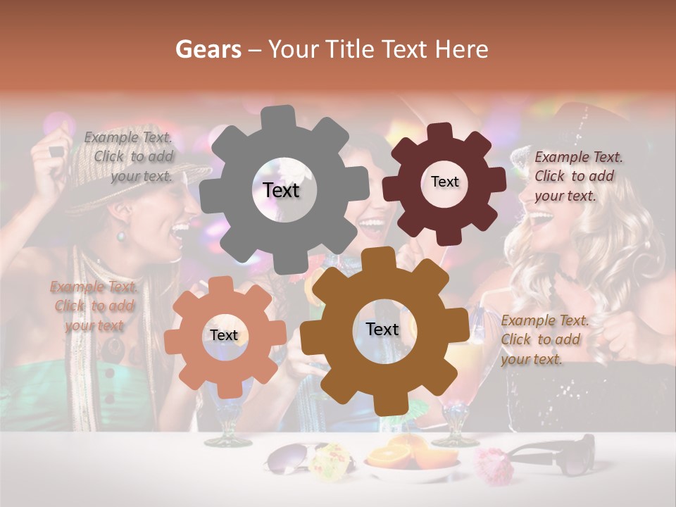 A Group Of Women Having Drinks At A Party PowerPoint Template