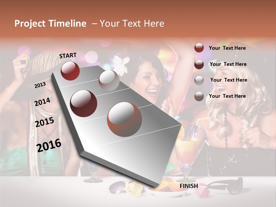 A Group Of Women Having Drinks At A Party PowerPoint Template