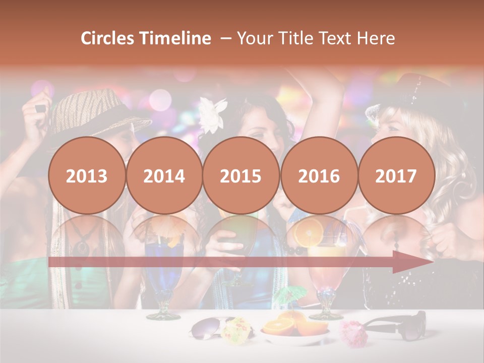 A Group Of Women Having Drinks At A Party PowerPoint Template