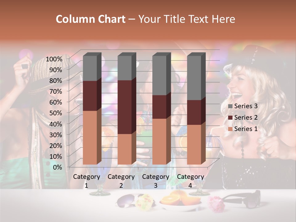 A Group Of Women Having Drinks At A Party PowerPoint Template