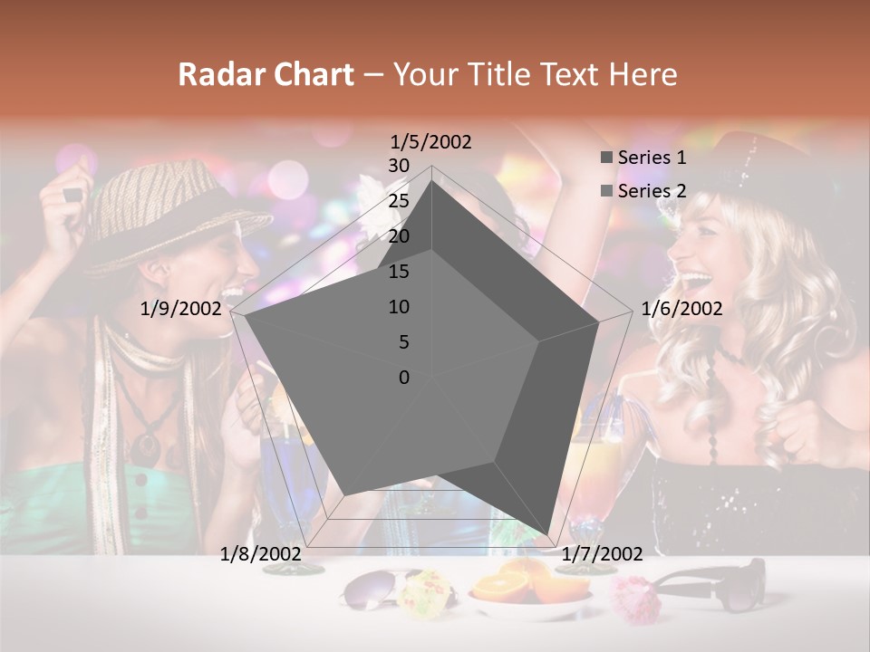 A Group Of Women Having Drinks At A Party PowerPoint Template