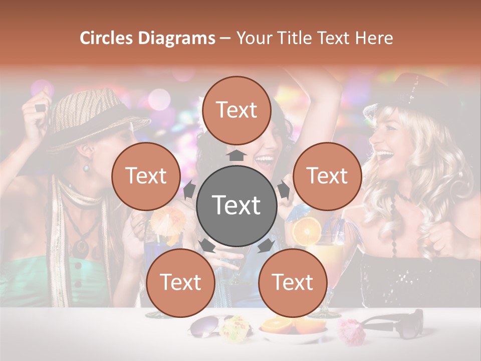 A Group Of Women Having Drinks At A Party PowerPoint Template