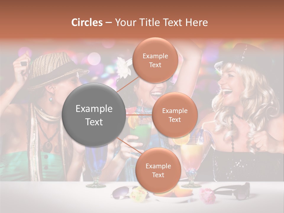 A Group Of Women Having Drinks At A Party PowerPoint Template