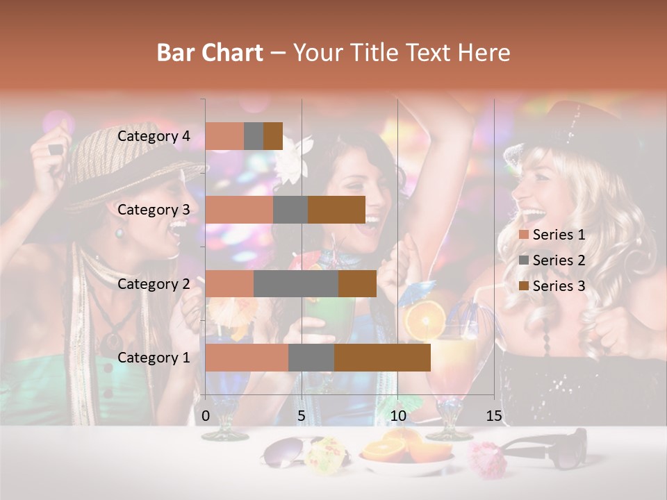 A Group Of Women Having Drinks At A Party PowerPoint Template